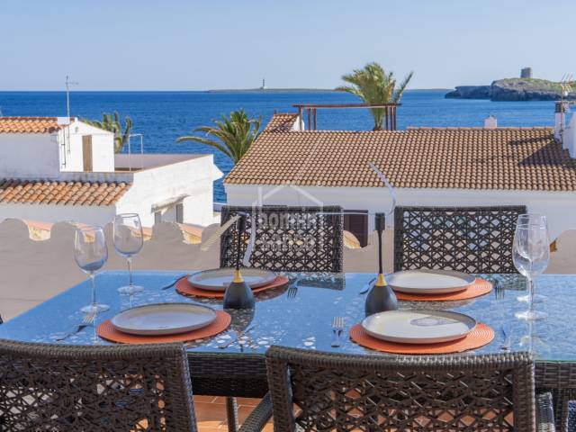 Stylish Coastal Apartment with Private Roof Terrace &amp; Sea Views in Salgar, Menorca