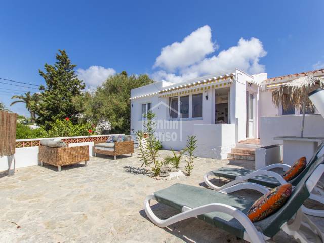 Lovely little house with terraces and sea views, Cala'n Porter, Menorca.