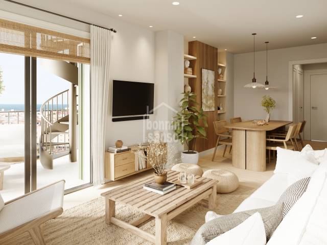 New build of apartments and terraced houses in Cala Millor centre, Mallorca