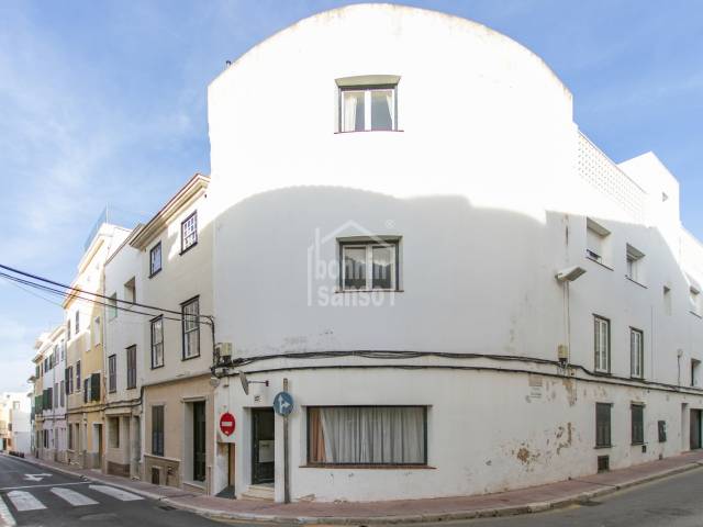 Refurbishment project, corner house int he centre of Mahon, Menorca