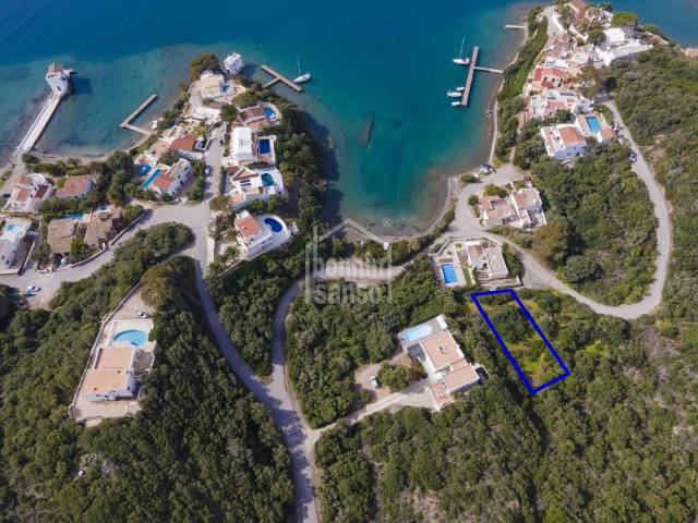 Front line plot with licence to start the construction of a villa. Cala Partio Menorca