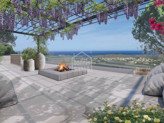New build villa with panoramic views. Menorca