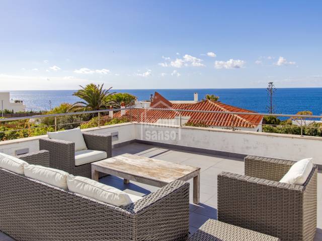 Sea views, contemporary villa in Cala Canutells, Menorca