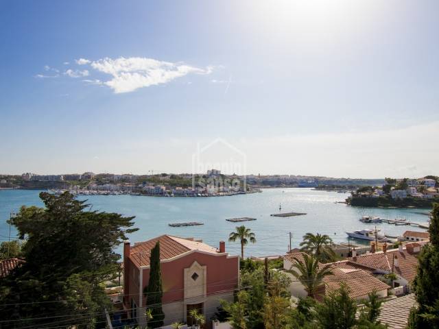 South- west facing villa with excellent views over the Port of Mahón. Menorca