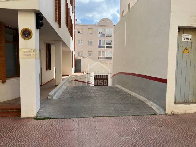 Parking space for several motorbikes in Mahon, Menorca