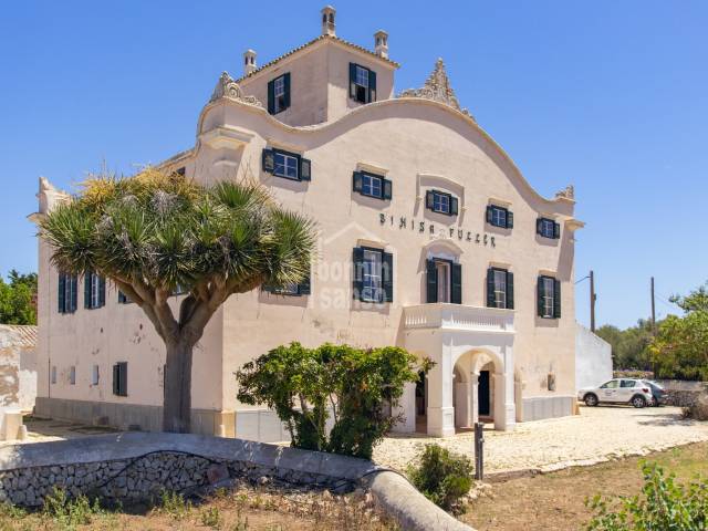 Splendid example of a nineteenth century manor house,  sea views Sant lluis.  Menorca