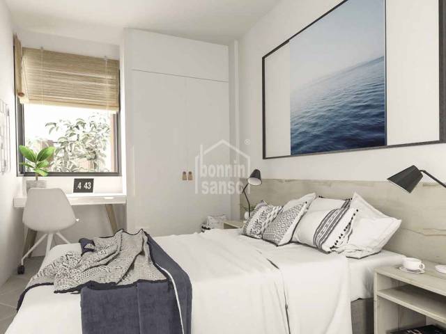 Rohbau mit 28 Wohnungen am Strand von Ciutadella, Menorca, Balearen