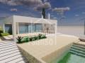520 m2 großes Baugrundstück mit Projekt und Lizenz in Son Bou an der Südküste Menorcas mit Meerblick