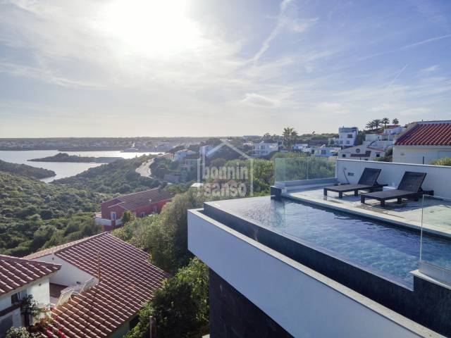 Stunning sea views from this newly built villa in Cala Llonga, Menorca