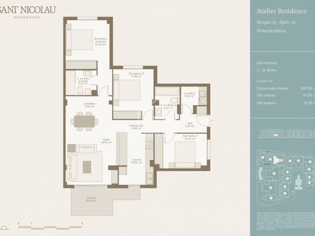 Complejo de apartamentos -de una a cuatro habitaciones- en Ciutadella, Menorca