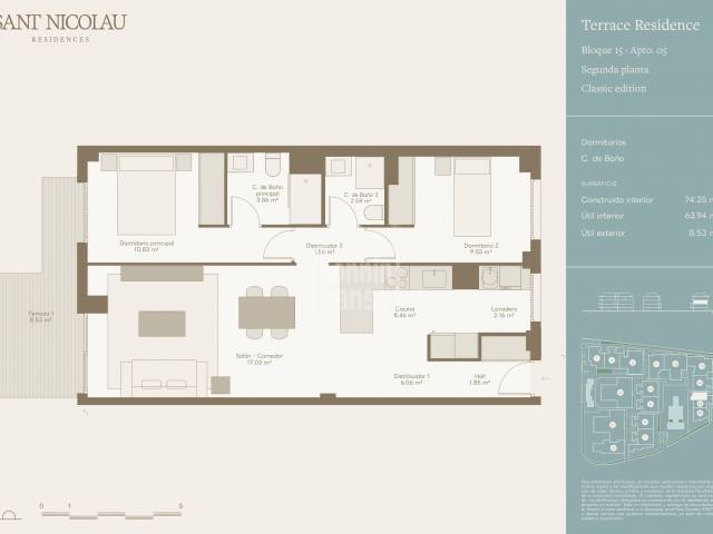 Complejo de apartamentos -de una a cuatro habitaciones- en Ciutadella, Menorca