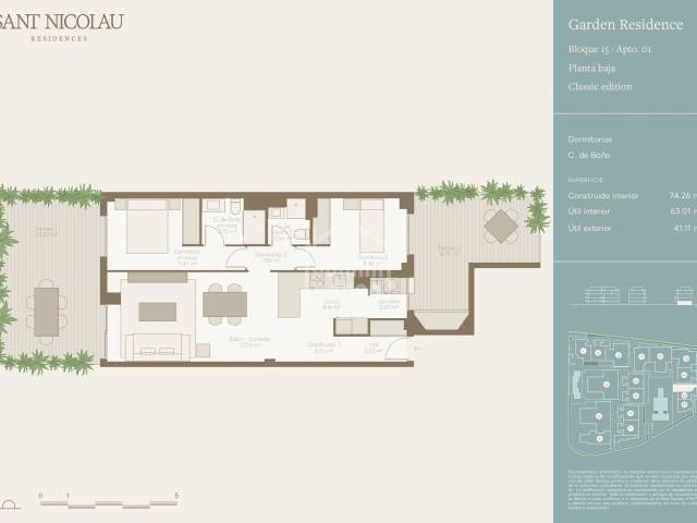 Complesso residenziale di 163 appartamenti — da una a quattro camere — a Ciutadella, Menorca.