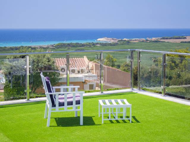 Modern house with pool, tourist license, sea and country views, Son Bou, Menorca
